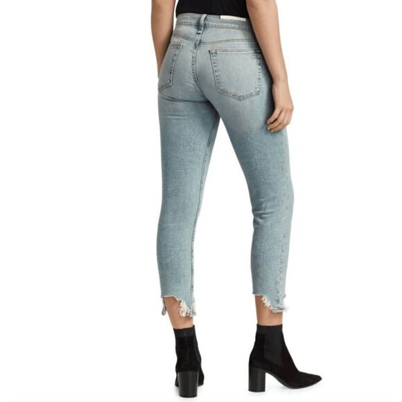 Rag & Bone Women’s Low-Rise Slim Boyfriend Thunderbird Denim Jeans Blue - Picture 4 of 11